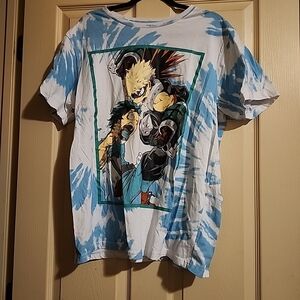 My Hero Academia Graphic Anime Blue and White T-Shirt